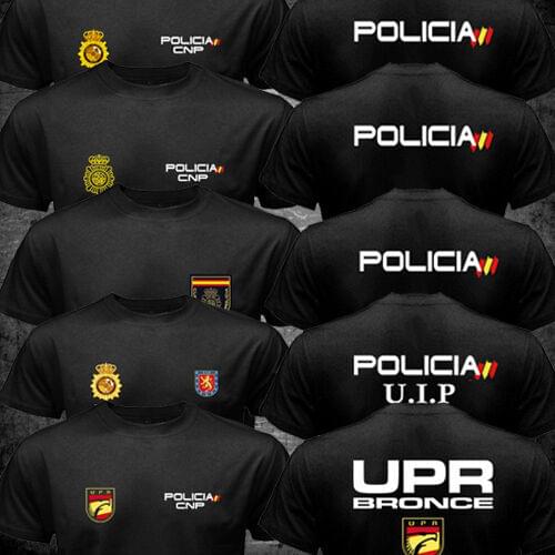 New Spain National Police Espana Policia CNP UIP UPR Anti Riot Force Men T-shirt Short Casual 100% COTTON O-Neck Men Clothing