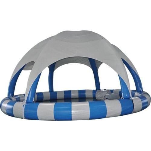 High Quality PVC Giant Commercial Outdoor Inflatable Water Pool With Dome Tent Summer Swimming Water Park Toys