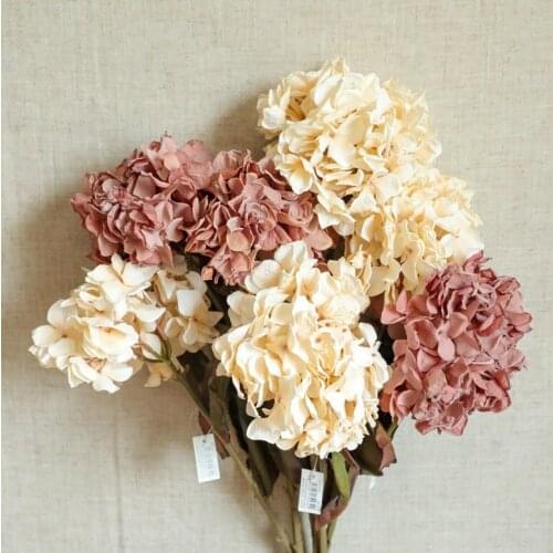 INS Air-dried Flower Hydrangea Branch Artificial Flower DIY Wedding Flower Arrangement Dried Flower Home Decoration Fake Flowers