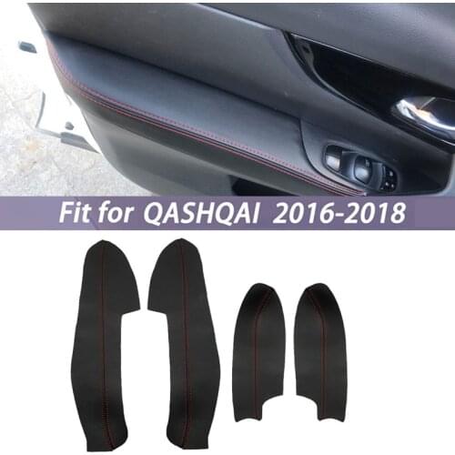 PU Leather Interior Door Armrest Panel Cover Trim for Nissan Qashqai J11 2016 2017 2018