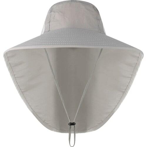 Outdoor Fishing Flap Cap Wide Brim Sunshade Foldable Mesh Sweatband Neck Cover Bucket Hat Camping Cap Hot Sale