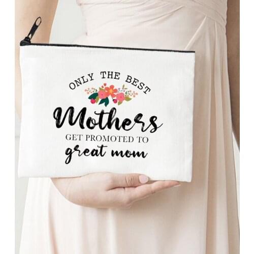 Mother Day Makeup Bag Letter Flower Print Cosmetic Bags Best Mom Ever Make Up Bags Toiletries Organizer Pouch Ladies Gifts