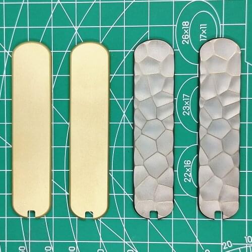 Brass Handle Scales with Tweezer Toothpick Cut-Out DIY for 74 mm Victorinox Swiss Army Knife