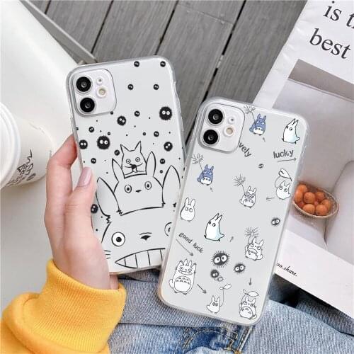 Cute Totoro Spirited Away Ghibli Miyazaki Anime Kaonashi Soft Phone Case For iPhone 12 11 11Pro Max mini 67 Plus 6 6S XS Max