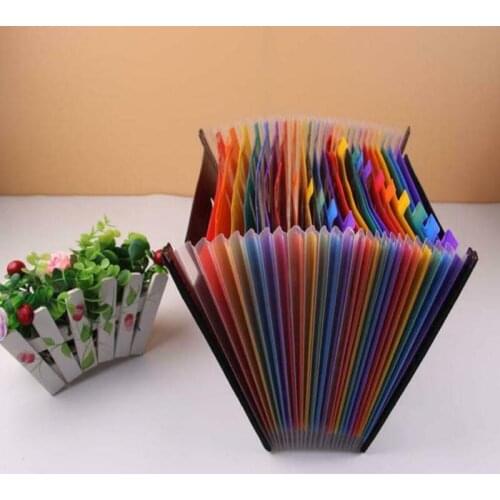 Multi-layer Loose-leaf Folder Student Data Storage Bag A4 Plastic File Bag Rainbow Organ Bag Organ Package