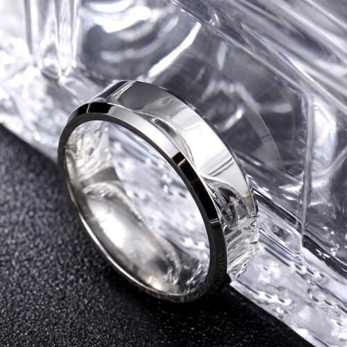 MOREDEAR 6mm Bright Polish Silver Color Titanium Ring For Men amd Women