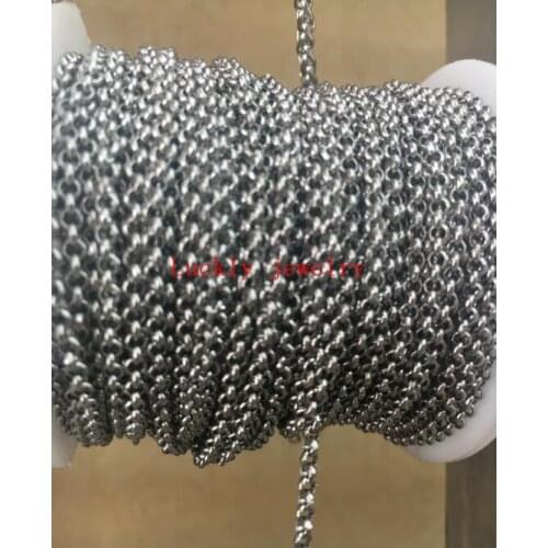 Wholesale 10meter/Lot Stainless Steelthin 2.5mm Round Rolo chain jewelry finding /Marking DIY Jewelry