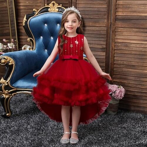 Girls Dress Elegant New 2021 Princess Children Party Dress Wedding Gown Kids Dresses for Girls Birthday Party Dress Vestido Wear