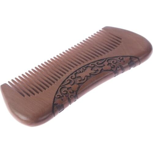 Wooden Hair Comb Natural Wood Anti-static Carved Hair Combs Chinese Pocket Portable Sandalwood Narrow Tooth Wooden Beard Comb