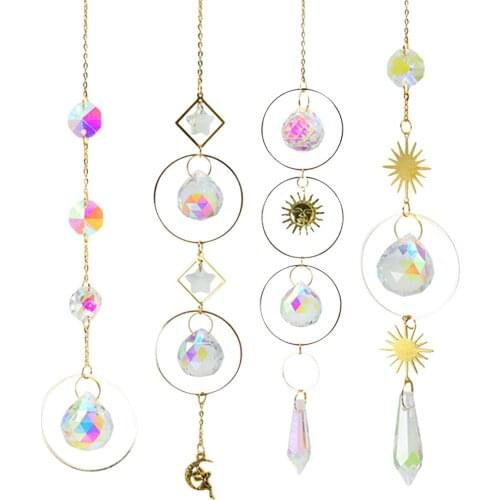 Garden Crystal Rainbow Maker Art Wind Chime Wall Hanging Pendant Home Decoration For GirlsRoom Childrens Room Bedroom graceful
