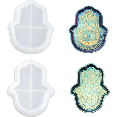 Palm Dish Plate Storage Tray Silicone Mold For DIY Mold Resin Hand Of Fatima GodS Eye Crystal Epoxy Mold Jewelry Making Tools