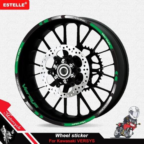 For Kawasaki VERSYS versys650 12 Strips Motorcycle Reflective decals Wheels Moto Rim Stickers decoration protection rim sticker