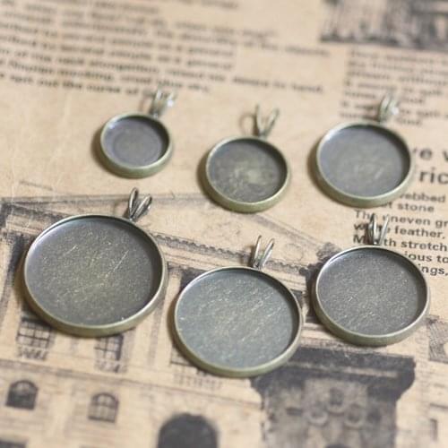 16MM vintage brass round pendant setting,vintage bronze pendant base setting 1411014-3