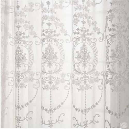Embroidered White Sheer Tulle Curtains For Living Room Wedding Decoration European Solid Voile Bedroom Home Textiles Window Yarn