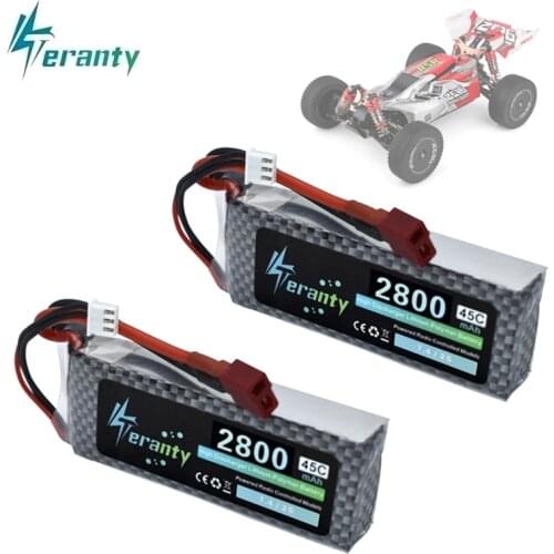 Wltoys 144001 Car 2s 7.4V 2800mAh Upgraded Lipo Battery T Plug For Wltoys 1/14 144001 RC Car Boat Lipo Battery Parts Upgraded