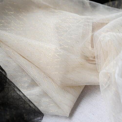 1meter 150cm Wide Polyester Mesh Fabric Cloth Shiny Gold Black/Apricot Gold Diamond Cloth Accessory X463