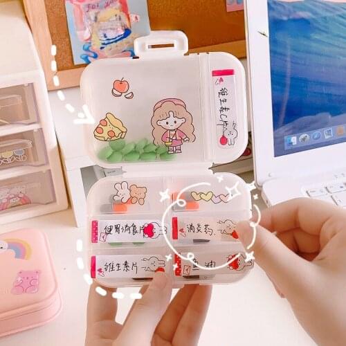 1Pc Portable Travel Mini Dispensing Compartment Storage Box Dispenser Medical Organizer Tablet Box Medicine Pill Box