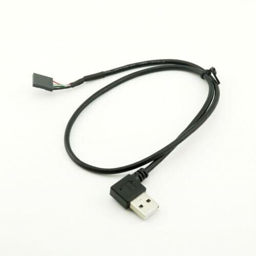 10pcs USB 2.0 A Male Left /Right Angle to Dupont 5 Pin Female Header Motherboard Cable 50cm