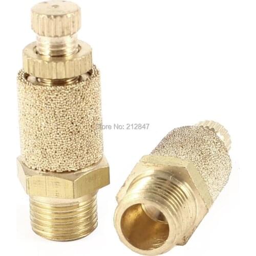 2Pcs 1/8PT Thread Sintered Pneumatic Exhaust Sound Silencer Muffler Fitting