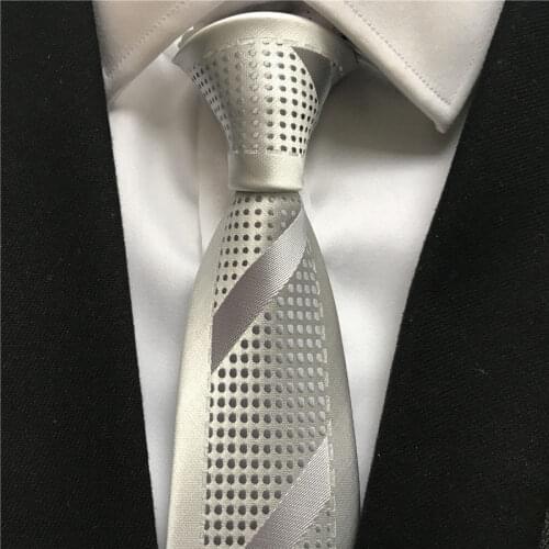 2021 Mens Ties Jacquard Woven Neck Tie White Dots with Stripes Neckties Gravata for Men Gift