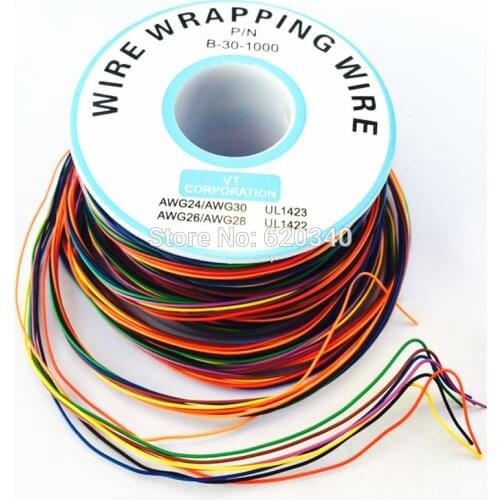 250 m/lots AWG30 Wrapping Wire 8 Colors Single Strand Copper Cable Ok Wire Electrical Wire for Laptop Motherboard PCB Solder