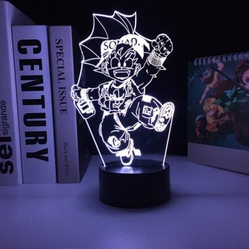 Smiling Boy Hand-Foot dance 3D Lamp Anime Figure Acrylic Light Guide Plate Black Base for Children Couple Festival Birthday Gift