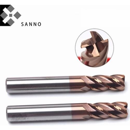 4 Flutes hrc 55 degree cnc R end mill tungsten steel cnc corner rounding milling cutter