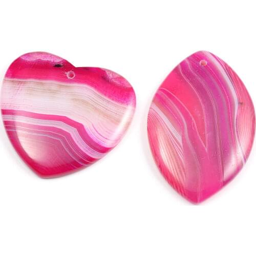 5pcs / Lot Rose Red Striped Agates Pendant Reiki Healing Natural Stone Meditation Amulet DIY Jewelry Natural Stone Charms