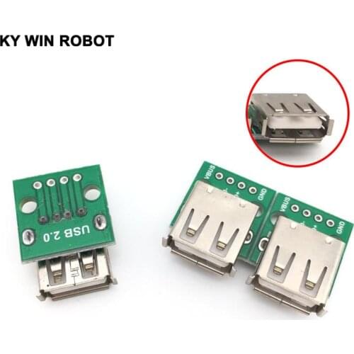 5pcs Type A Female USB To DIP 2.0MM PCB Board Adapter Converter For Arduino