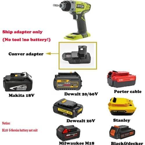 Wireless tool adapter for Ryobi one+ 18V use for Dewalt for milwuakee M18,for black decker porter cable,stanley 18/20V battery