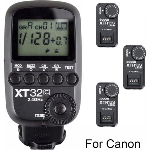 Godox XT32C 2.4G Wireless HSS Flash Trigger + 3x XTR-16 for X1C X1N XT-16 Transmitter Trigger & AD360/DE/QT/DP/QS/GS/GT Series