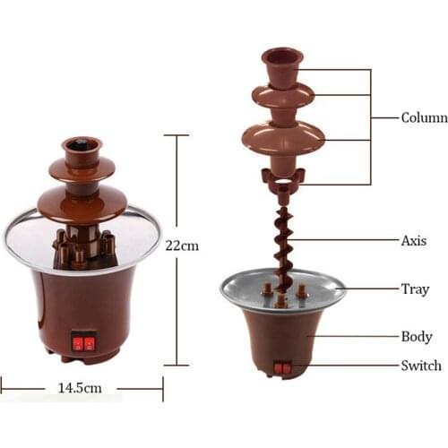 Electirc Chocolate Melt With Heating Fondue Fountain 3 Tiers Hotpot for BBQ Sauce Ranch, UK Plug