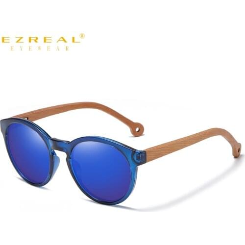 EZREAL Bamboo Polarized Sunglasses Tortoiseshell Gray Mirror Lens Vintage Sun Glasse For Women Men New Wood Style