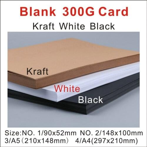 Craft Paper 300GSM Blank White Paper Greeting Card Kraft Paper Postcard Vintage Blank Postcards DIY Hand Painted Card Message