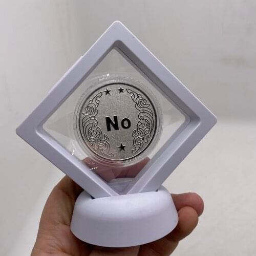 Beautiful Yes/No Decision Commemorative Coin Souvenir Challenge Collectible Silver Coin with Showing Stand