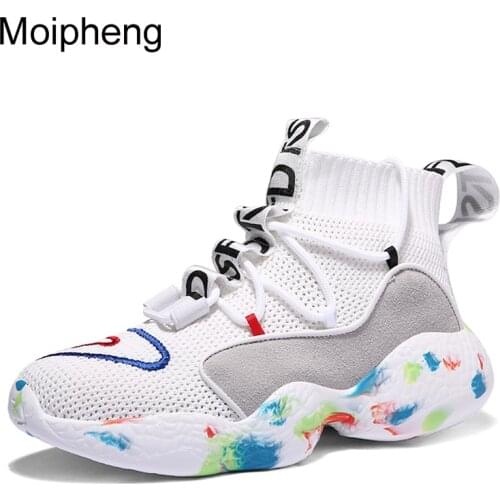 Moipheng 2020 Women White Sneakers High Heel Casual Flats Ladies Vulcanized Shoes Fashion Black Summer Sneakers Zapatos Mujer