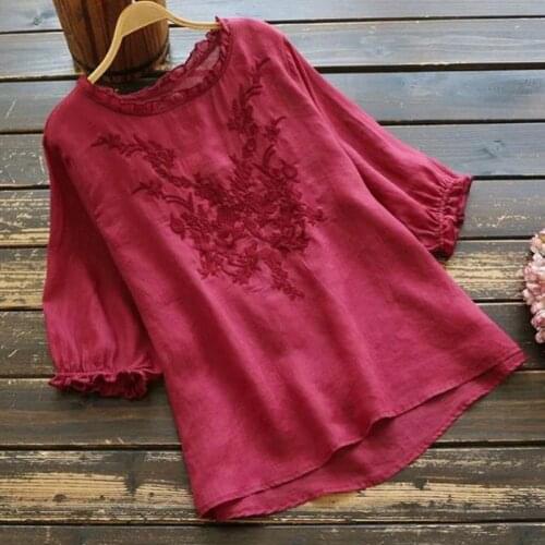Soft Chic O-neck Lace Decor Women Blouse Quick Drying Casual Blouse Lace Decor for Home