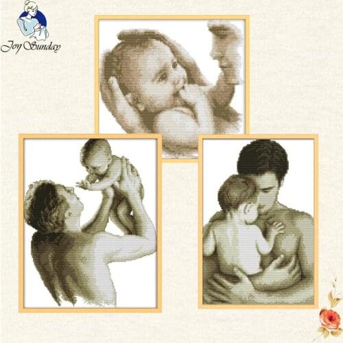 Joy Sunday The father loves the baby cross stitch DIY Embroidery kit 11ct 14ct Cross stitch cotton thread father Cross-Stitching