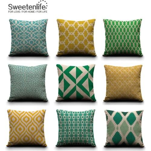 Sweetenlife Cushions Home Decor Geometric Pillow Cover 45*45 Customized Decorative Sofa Cushions Nordic Style Throw Pillows Case