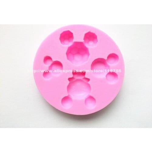 New! Free Shipping Mouse Head Shaped Silicone Mold Cake Decoration Fondant Cake 3D Food Grade Silicone Mould 202