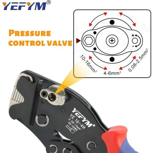 New crimping tool pliers YEFYM YE16-4H crimping range 0.08-16mm², used for pre-insulated terminal connector joint crimping