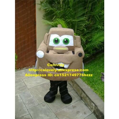 Likable Khaki Saloon Car Mascot Costume Mascotte Limousine Automobile Adult With Big Green Eyes Smiling Face No.1775 Free Ship
