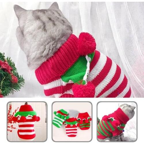 Polyester Portable Fashion Cat Sweater Decorative Pet Clothing Good Elasticity for Autumn