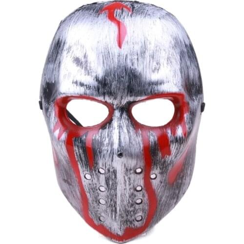 Ghost Face Mask Halloween Scary Person Mask Horror Bleeding Mask Demon Cosplaying Party Show Props Haunted House Props Masque