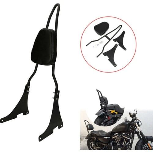Motorcycle Detachable Rear Passenger Sissy Bar Backrest Luggage Rack Black Pad for Harley Sportster XL 883 1200 2004-2018