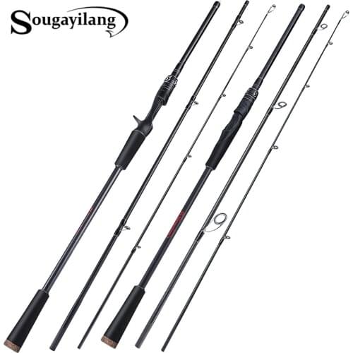 Sougayilang 3 Section casting Fishing Rod 1.8m 2.1m 2.4m Baitcasting Fishing Rod Travel Ultra Light Spinning Lure 7g-40g