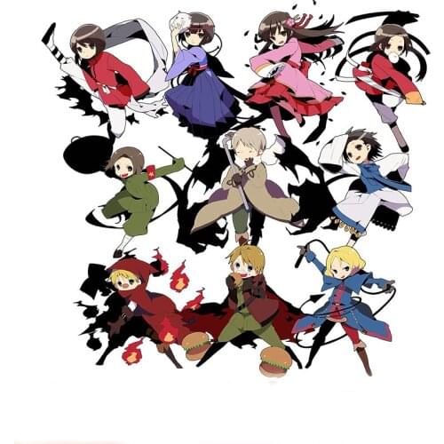 10pcs Cartoon Anime Hetalia: Axis Powers Printed Acrylic Keychain Keyring Pendant Cosplay Prop Bag Decor Boy Girl Gift