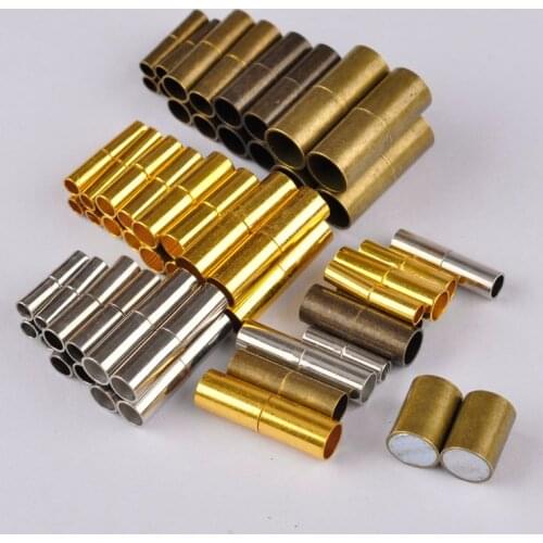100pcs Magnetic Clasps 3 4 5 6 7 8 10 mm Leather Cord Necklace Bracelet Connectors For DIY Jewelry Findings Making Supplies