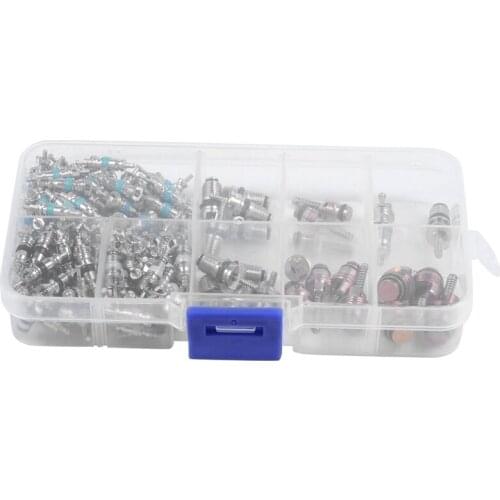 135 Pcs Auto Air Conditioning A/C Valve Core R134 Remover Assortment Kit For Toyota Honda Lexus Nissan Hyundai Gm Ford Chrysler