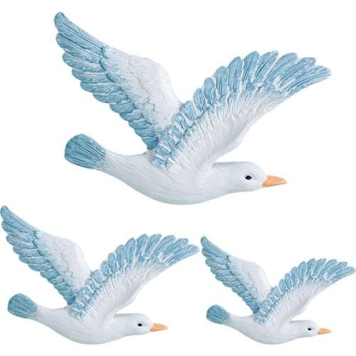 3PCS Mediterranean Style Sea Birds Set Sea Gulls Backdrop Home Decoration